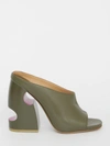 Off-white Pop Meteor 120mm Leather Mules In Green
