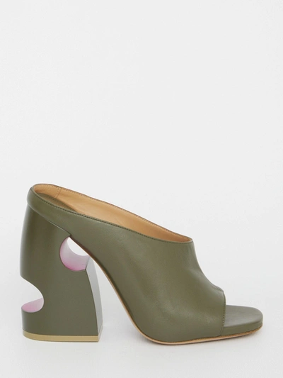 Off-white Meteor Heel Sandals In Green