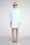 PALM ANGELS PALM ANGELS DRESS IN CYAN COTTON