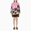 Palm Angels Graphic-print Long-sleeve Top In Viola