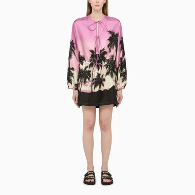 Palm Angels Graphic-print Long-sleeve Top In Multicolore
