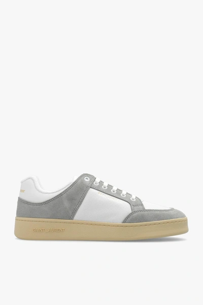 Saint Laurent Sl61 Low-top Leather And Suede Trainers In White