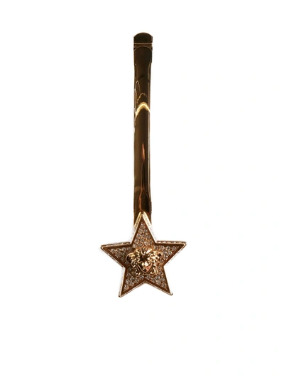 Versace Star Embellished Hair Pin In Gold
