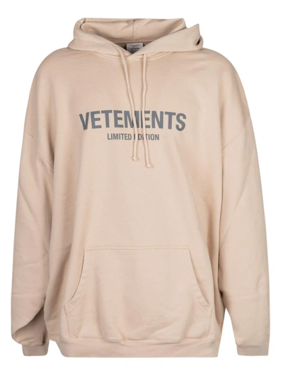 Vetements Beige Printed Hoodie