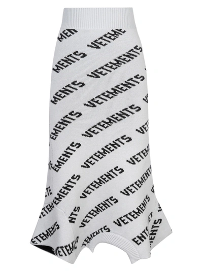 Vetements Logo Monogram Skirt In Grey/black