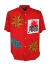 Jacquemus La Chemise Melo Printed Bowling Shirt In Ef Print Red Arty Sun