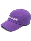 PALM ANGELS PALM ANGELS PURPLE BASEBALL HAT WITH WHITE FRONT AND BACK LOGO