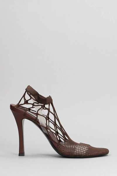 Stella Mccartney Brown 100 Fishnet Sock Style Sandals