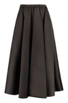 Valentino Techno Duchesse Midi Skirt In Brown