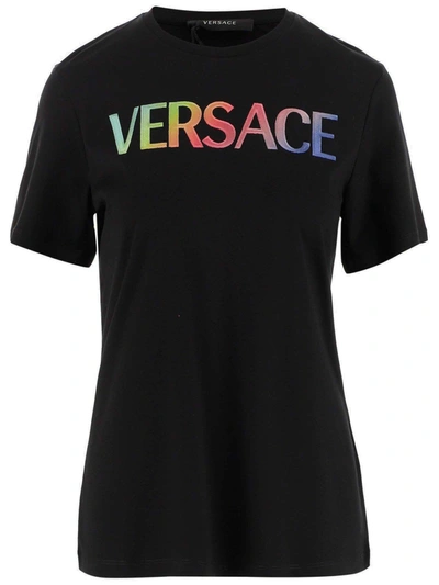 Versace Rainbow-logo Cotton T-shirt In Default Title