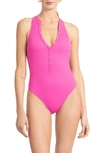 ROBIN PICCONE AMY RIB ONE-PIECE SWIMSUIT