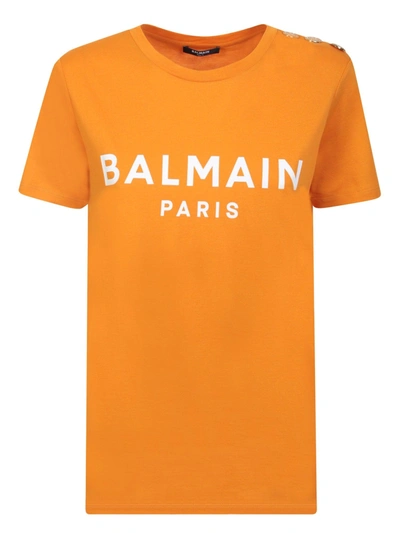 Balmain Logo-print Organic-cotton T-shirt In Multicolor