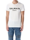 Balmain Logoed T-shirt In Blanc/noir