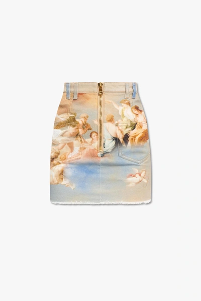 Balmain Baroque Motif Laced Mini Skirt In Default Title