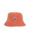 Moncler Tema 3 Cotton Terry Cloth Bucket Hat In Arancione