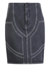 Off-white Classic Denim Skirt In Black