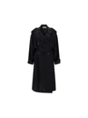 Saint Laurent Coat In Nero