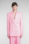 Stella Mccartney Blazer In Rose-pink Viscose In Rose-pink