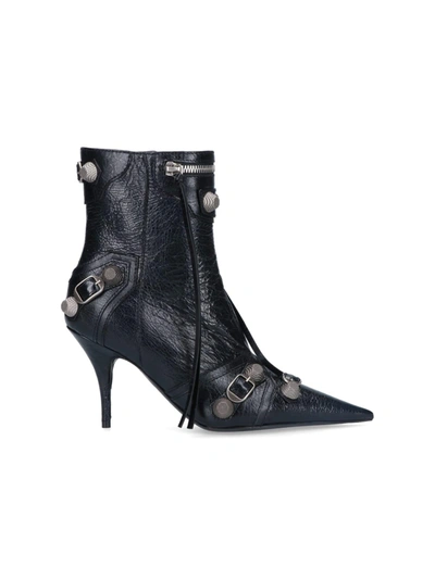 Balenciaga Cagole Heeled Boots In Black