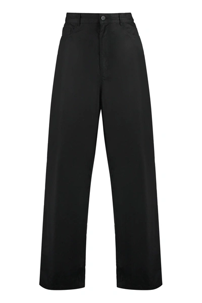 Balenciaga Cotton Trousers In Black