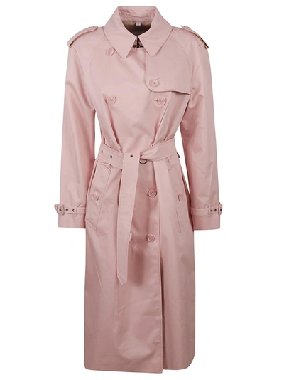 Burberry Belted Waist Double-breasted Trench In Sorbet Pink