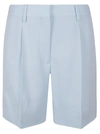 Burberry Wool Tailored Shorts In Pale Blue
