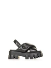 Prada Monolith 55mm Nappa Leather Sandals In Nero