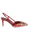 Valentino Garavani Vlogo Signature Slingback Pumps In Naturale/rosso V