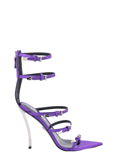 Versace Point Strap Sandal In Purple