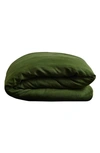 Bed Threads 100% French Flax Linen Duvet Cover In Olive