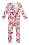 POSH PEANUT POSH PEANUT WATERCOLOR BUTTERFLY FITTED CONVERTIBLE FOOTIE PAJAMAS