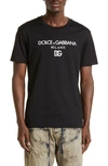 Dolce & Gabbana Jersey Round-neck T-shirt With Dg Milano Embroidery In Black