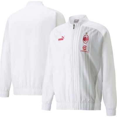 Puma Men's  White Ac Milan 2022/23 Pre-match Full-zip Jacket