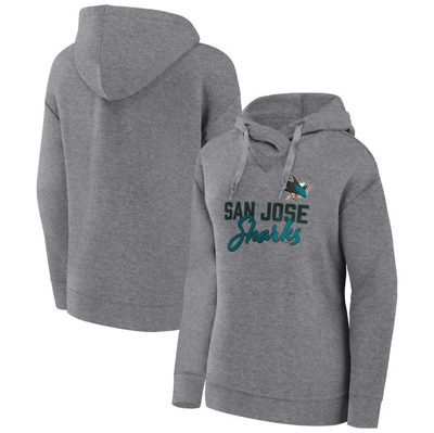 Fanatics Branded Heather Gray San Jose Sharks Script Favorite Pullover Hoodie