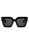 Fendi Roma 50mm Square Sunglasses In Black