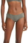 Skims Logo Trim Stretch Cotton Hipster Briefs In Juniper