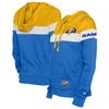 New Era Women's  Royal, Gold Los Angeles Rams Throwback Colorblock Full-zip Hoodie In Royal