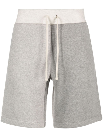 Polo Ralph Lauren Mélange-effect Cotton Shorts In Grey