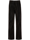 RTA STRIPED STRAIGHT-LEG CROPPED TROUSERS