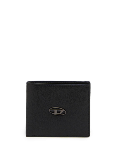 Diesel Logo-plaque Bi-fold Leather Wallet In Black