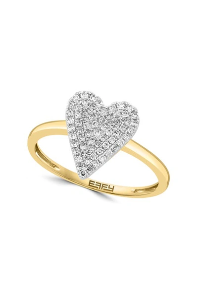 Effy 14k Yellow Gold & Diamond Heart Ring