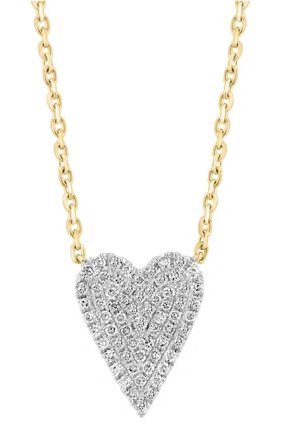 Effy 14k Yellow Gold & Diamond Heart Pendant Necklace