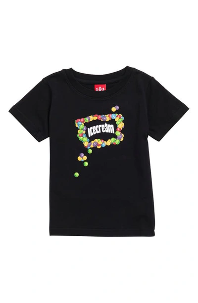 Icecream Kids' Rainbow Graphic Tee In Black