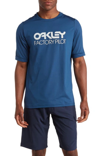 Oakley Factory Pilot Mtb Active T-shirt In Poseidon