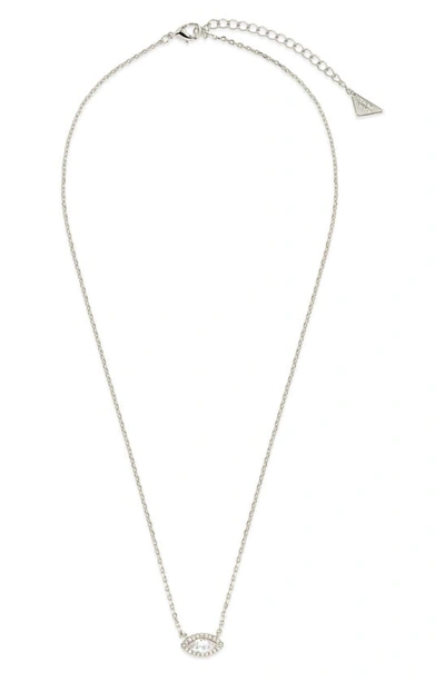 Sterling Forever Jamie Marquise Cubic Zirconia Pendant Necklace In Silver