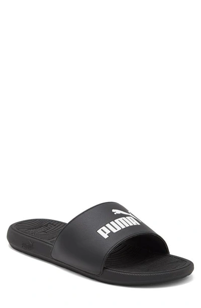 Puma Cool Cat New Logo Slide Sandal In Black