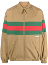 Gucci Web Stripe Cotton Jacket In Brown