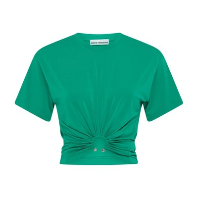 Rabanne Gathered Short-sleeve T-shirt In Green
