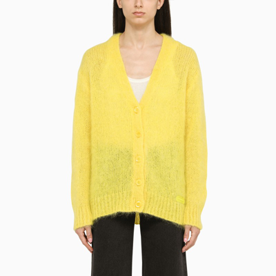 Dsquared2 V-neck Cardigan In Yellow