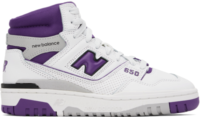 New Balance Unisex 650 In White/purple/grey